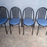 Set of 4 Stevens metal Malle chairs from the 1980s