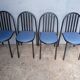 Lot de 4 chaises Malle Stevens metal epoque 1980