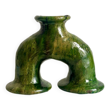 Vase sculptural en céramique émaillée de Tamegroute