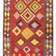 5x8 Red & Yellow Handmade Turkish Kilim Rug, 155x245Cm