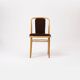Chaise en bois courbé et velours marron par TON