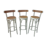 3 high bar cane chairs