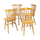 Ensemble de 4 chaises à manger en chêne, Tchécoslovaquie années 1960