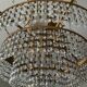 Old bronze waterfall chandelier with crystal tassels