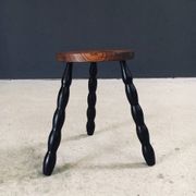 French Bobbin Tripod Stool, 1940s