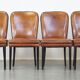 4 chaises de salle à manger en cuir de mouton marron