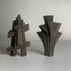 Pair of Dutch brutalist cast stone concrete abstract sculptures, ca 1960s