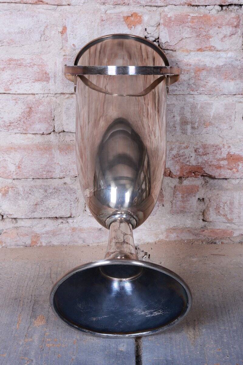 Art Deco Standing Champagne Cooler in Silver-Plated Metal, France, 1920s