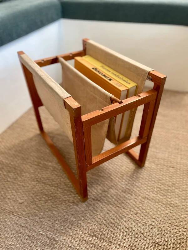 Vintage wooden magazine rack