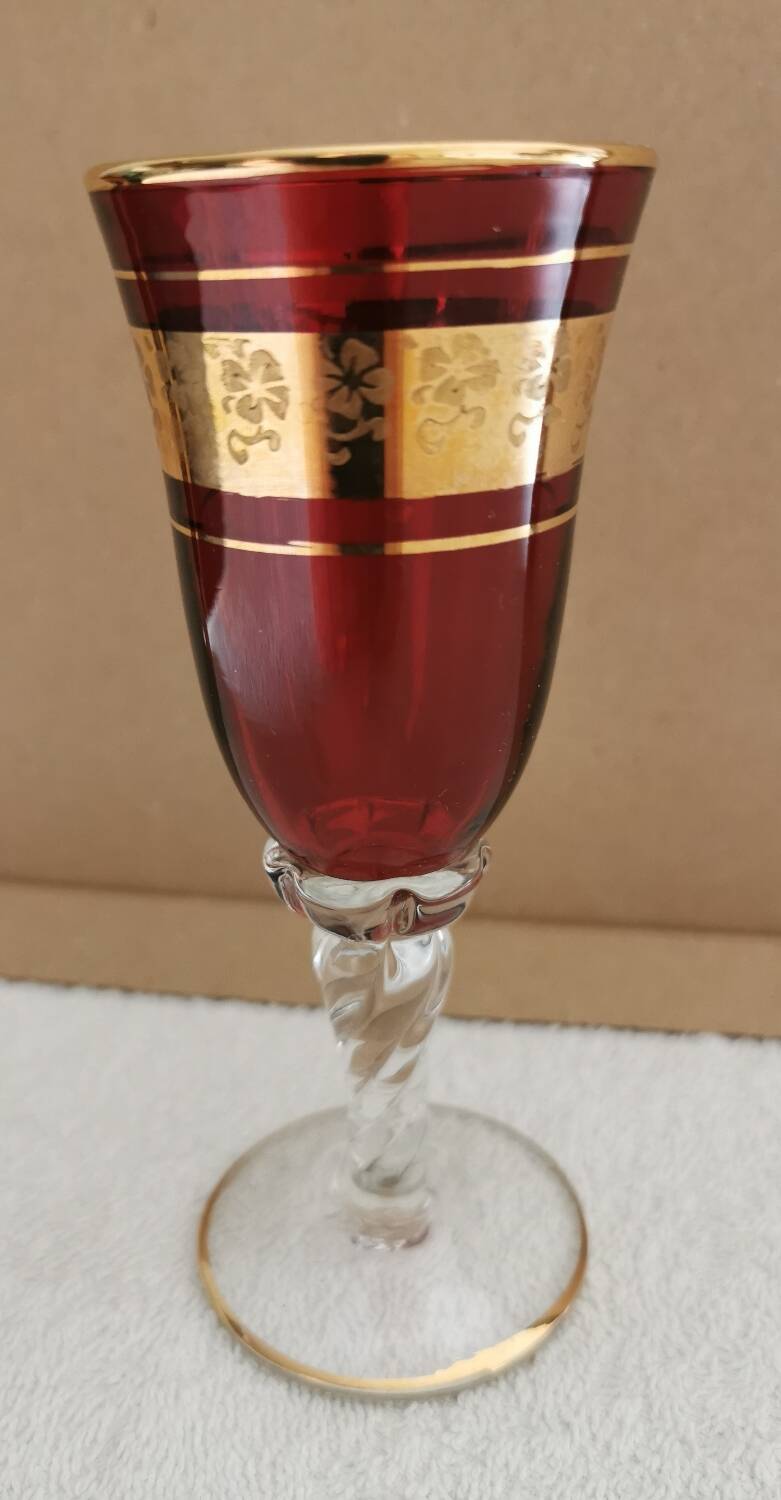 7 vintage crystal glasses