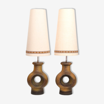 Pair of danish ceramic floor lamps 1960