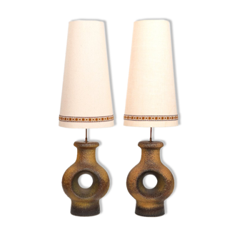 Pair of danish ceramic floor lamps 1960