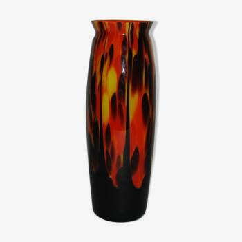 1960s glass paste vase