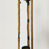 Triple wicker ball floor lamp