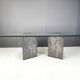 Vintage brutalist glass and marble dining table, 1970s