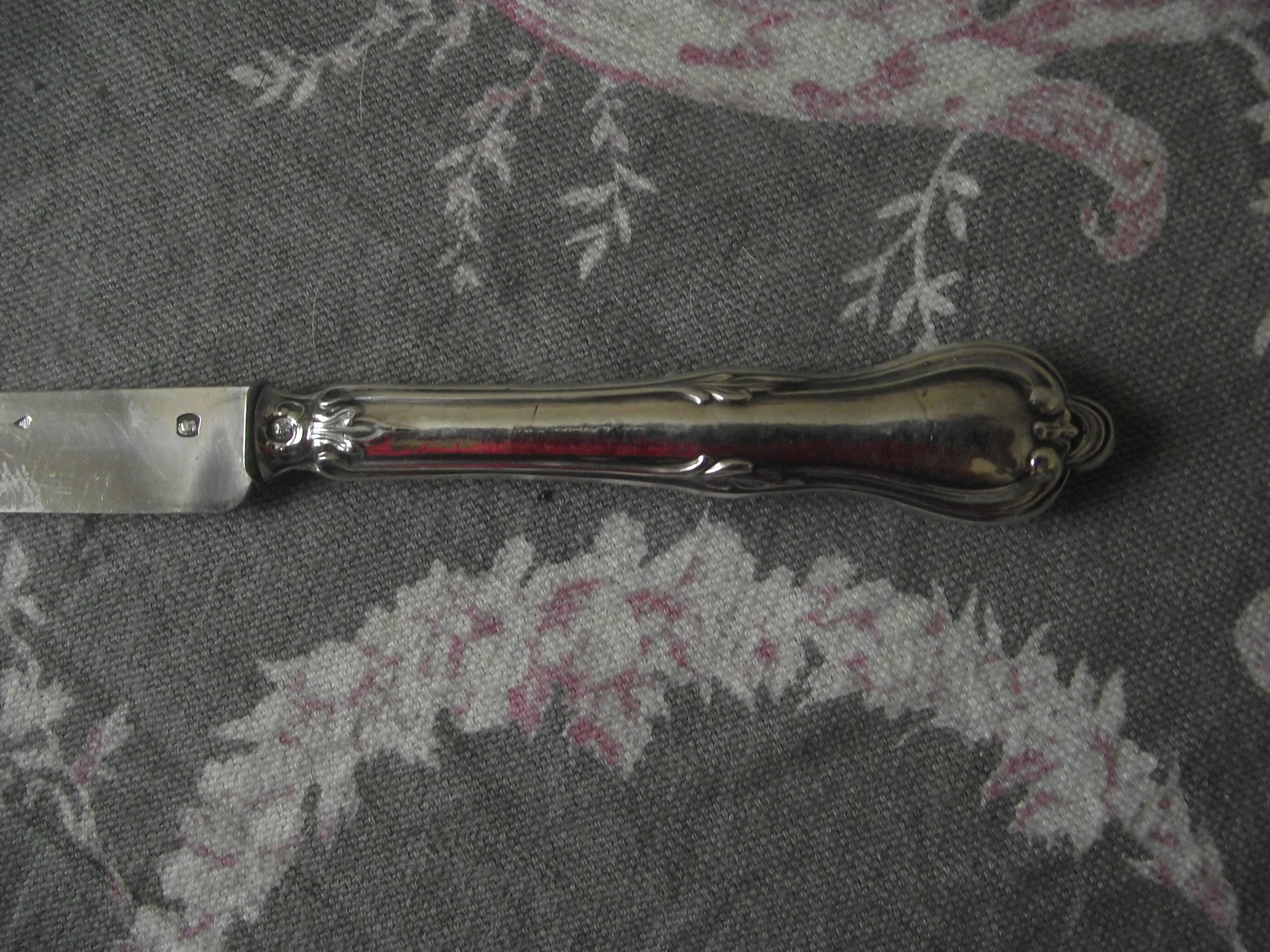 10 solid silver fruit knives at the end of 19th