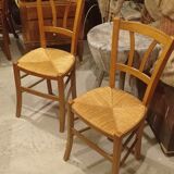 Pair of antique mulched bistro chairs