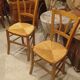Paire de chaise bistrot paillées anciennes