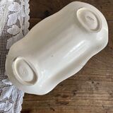 Longchamp asparagus dish in ironstone and slipware, 1900