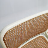 Set of 4 Tubular Frame and Cane Cantilever dining chairs, Italy, 1980s