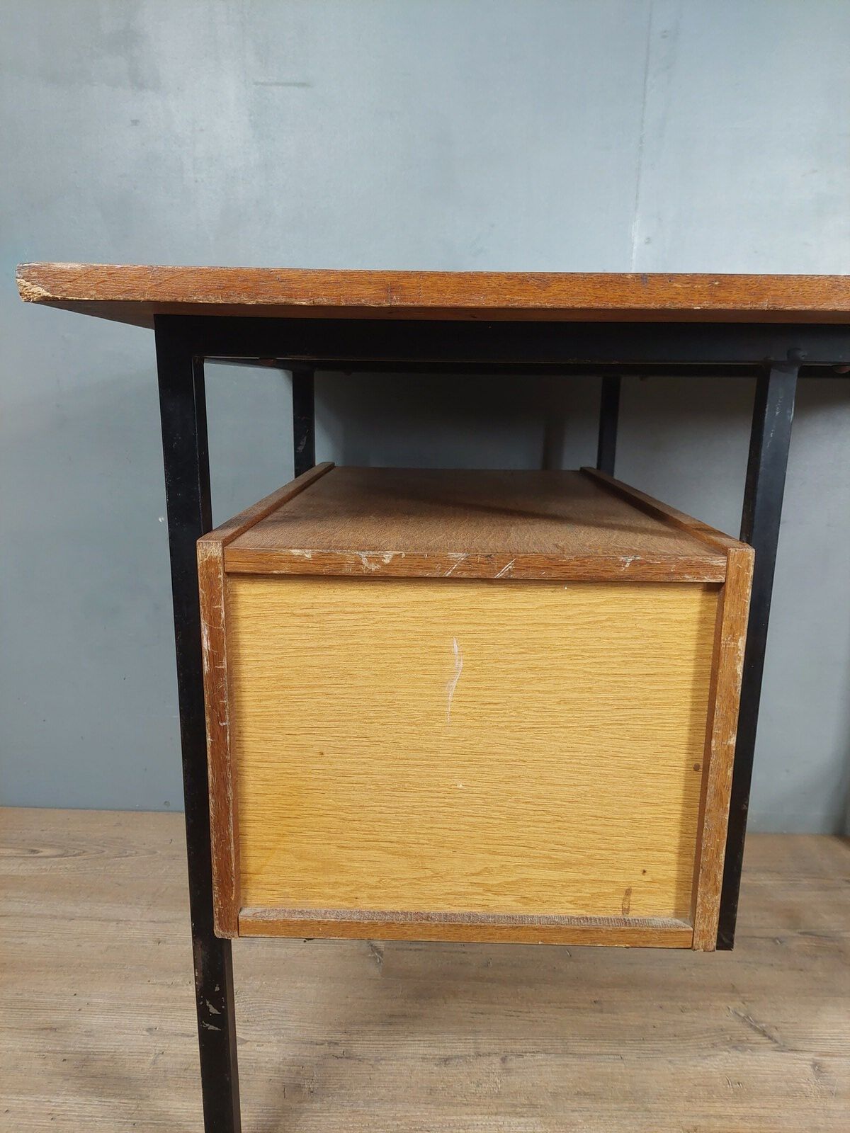 Vintage wood and iron desk