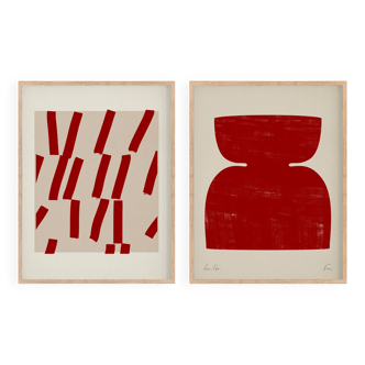 Paire d'estampes, ensemble d'art mural abstrait de deux, 50x70cm
