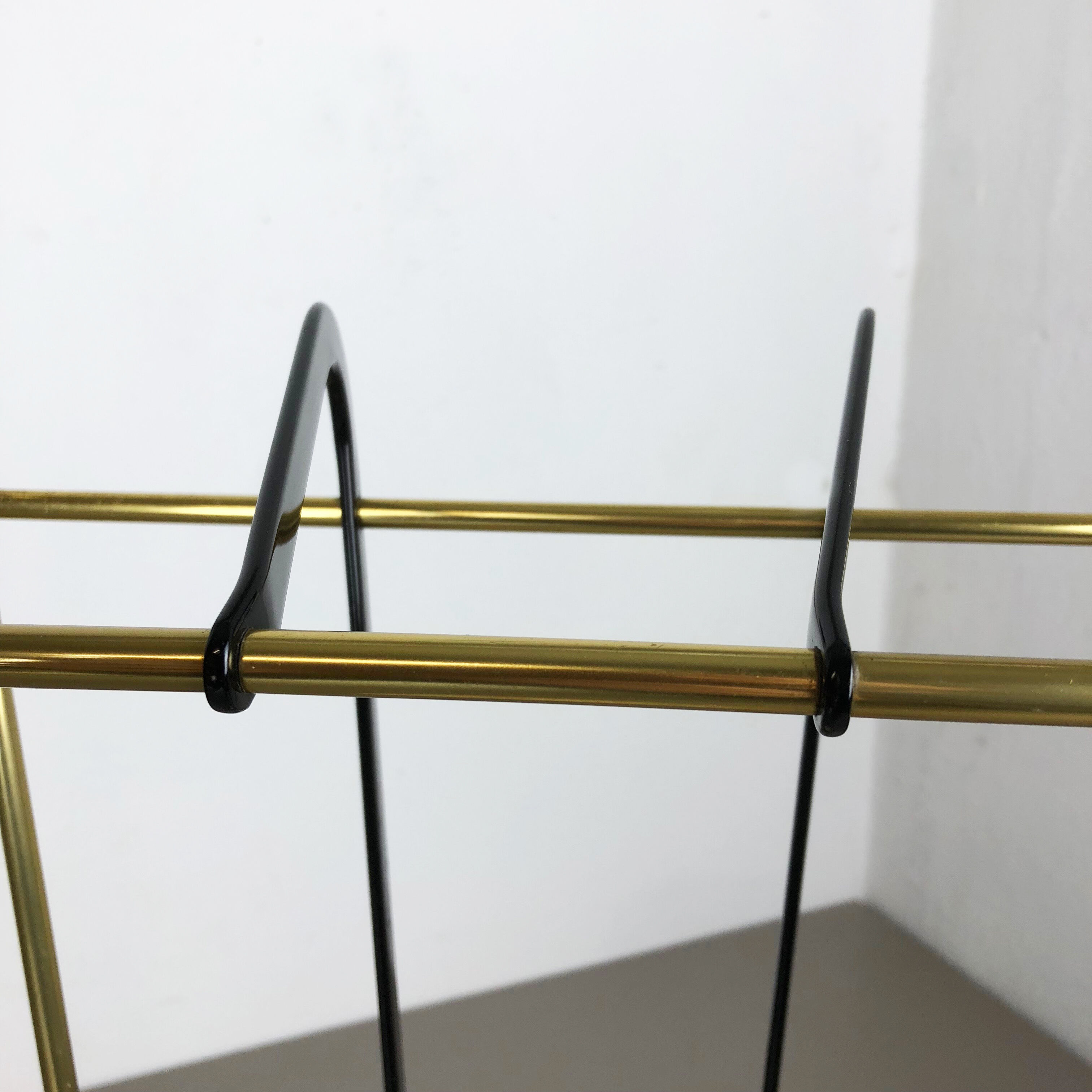 Original midcentury metal brass umbrella stand, Germany, 1950s