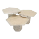 Set of 3 Italian Carrara Marble Side Tables, 1980s