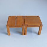 Pair of bedside or coffee tables in solid elm Regain edition