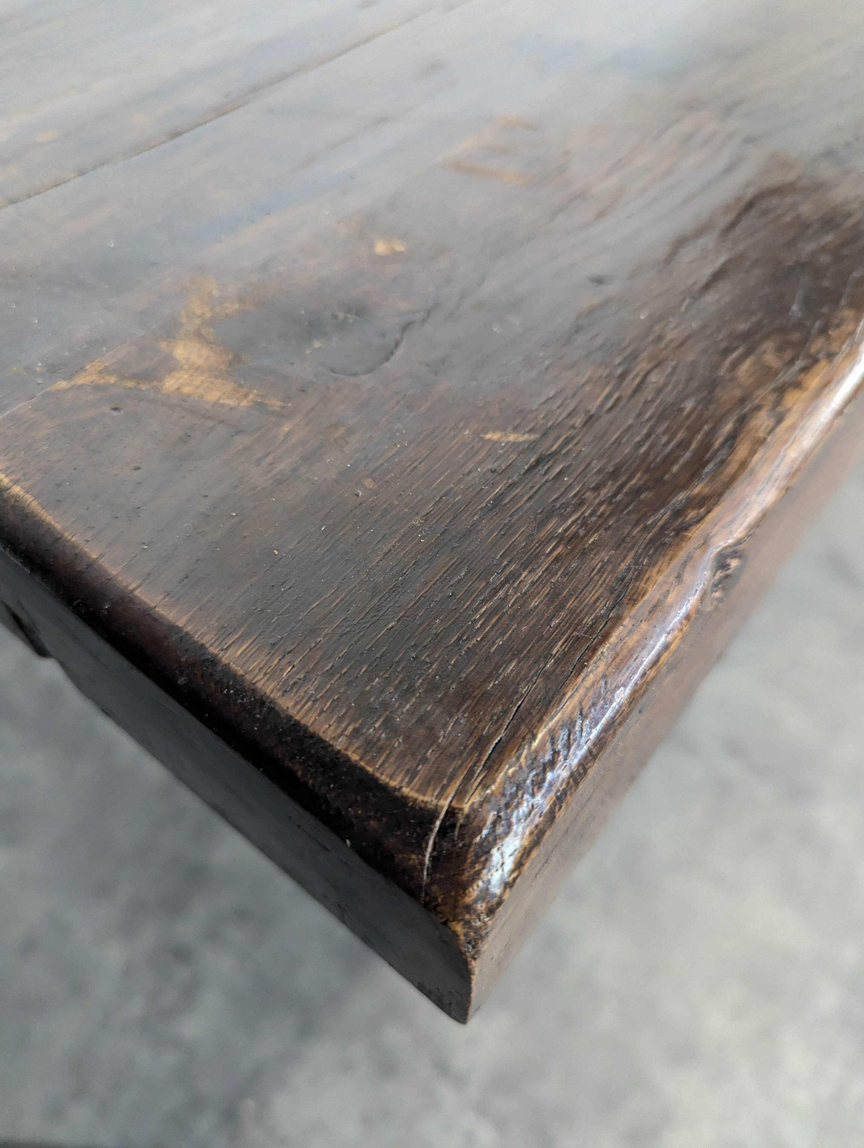 19th-century solid oak monastery table