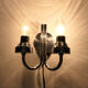 Double wall lamp 1970's chrome and glass
