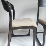 Duo of sleigh chairs