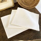 8 antique damask and monogrammed cotton/linen blend table napkins