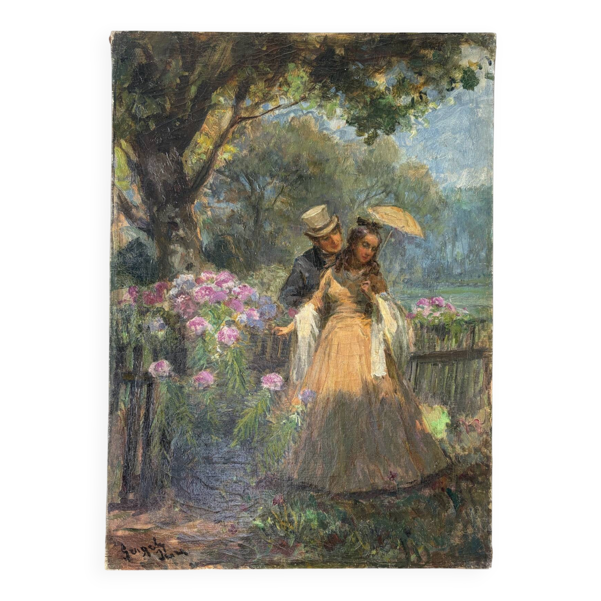 “La proposition”, huile sur toile signée