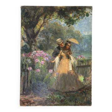 “La proposition”, huile sur toile signée