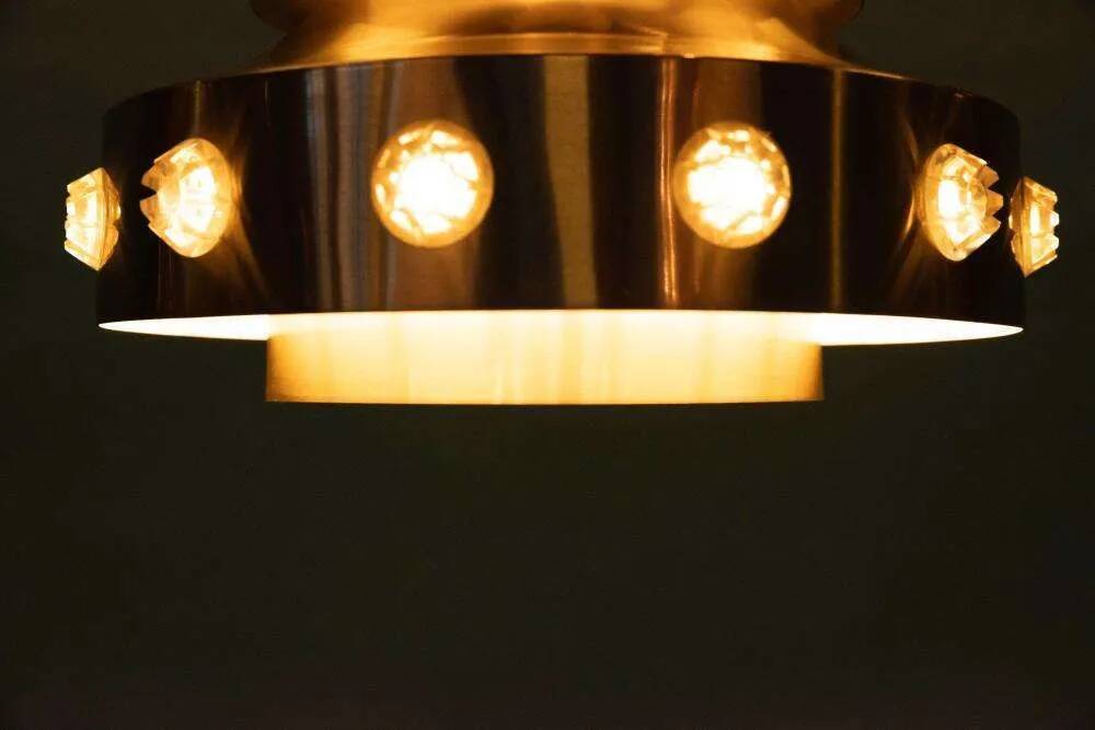 Danish space age suspension design, vintage pendant from the sixties.
