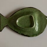 Small fish dish in glazed earthenware Dieulefit 1960