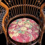 Fauteuil Emmanuelle rotin Peacock 1960