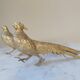 Set of 2 brass sculptures, pheasant couple