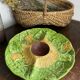 Divided plate, sunflower in slipware