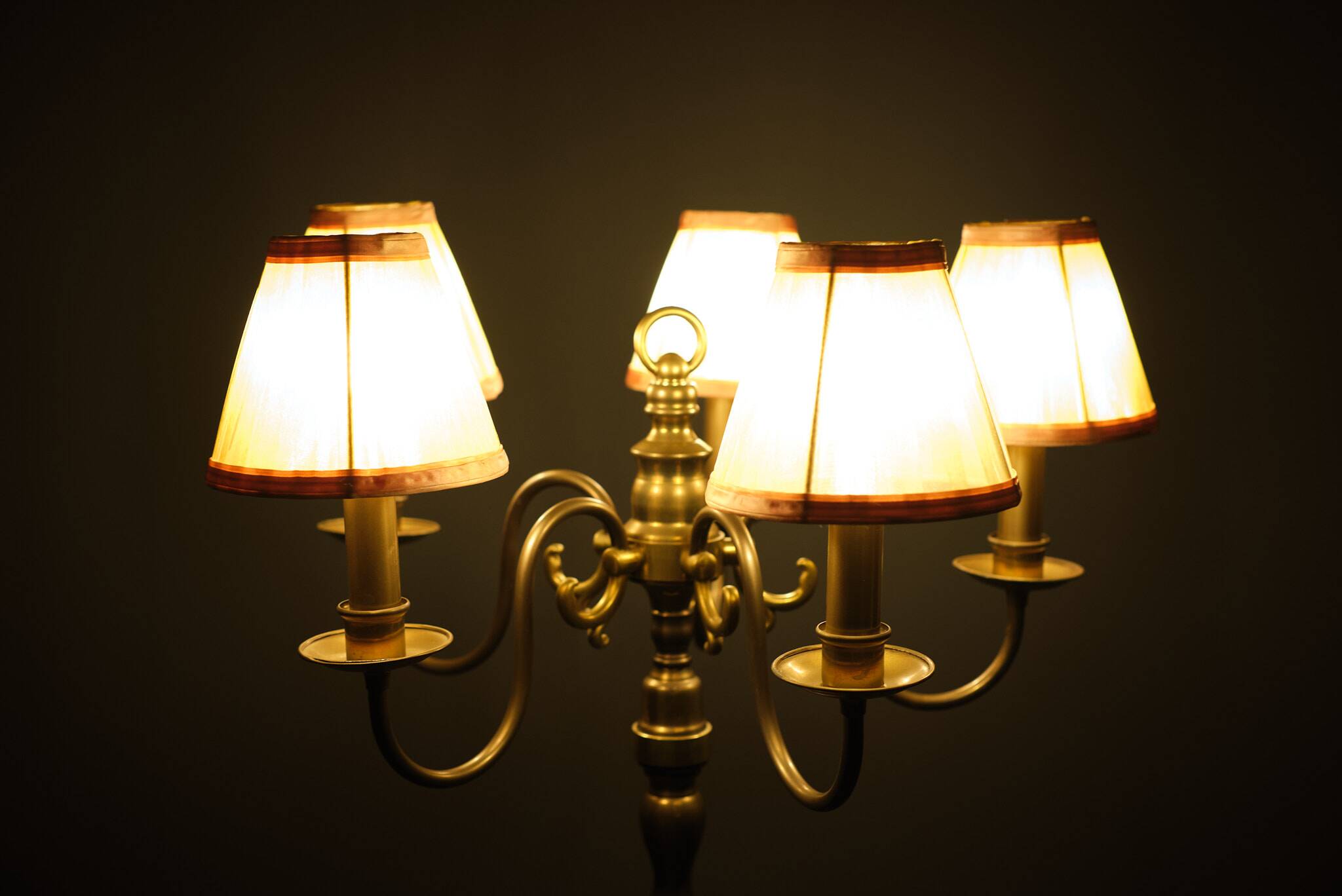 Lucien Gau style brass floor lamp 1960s france