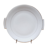 Plat à gâteaux blanc et or