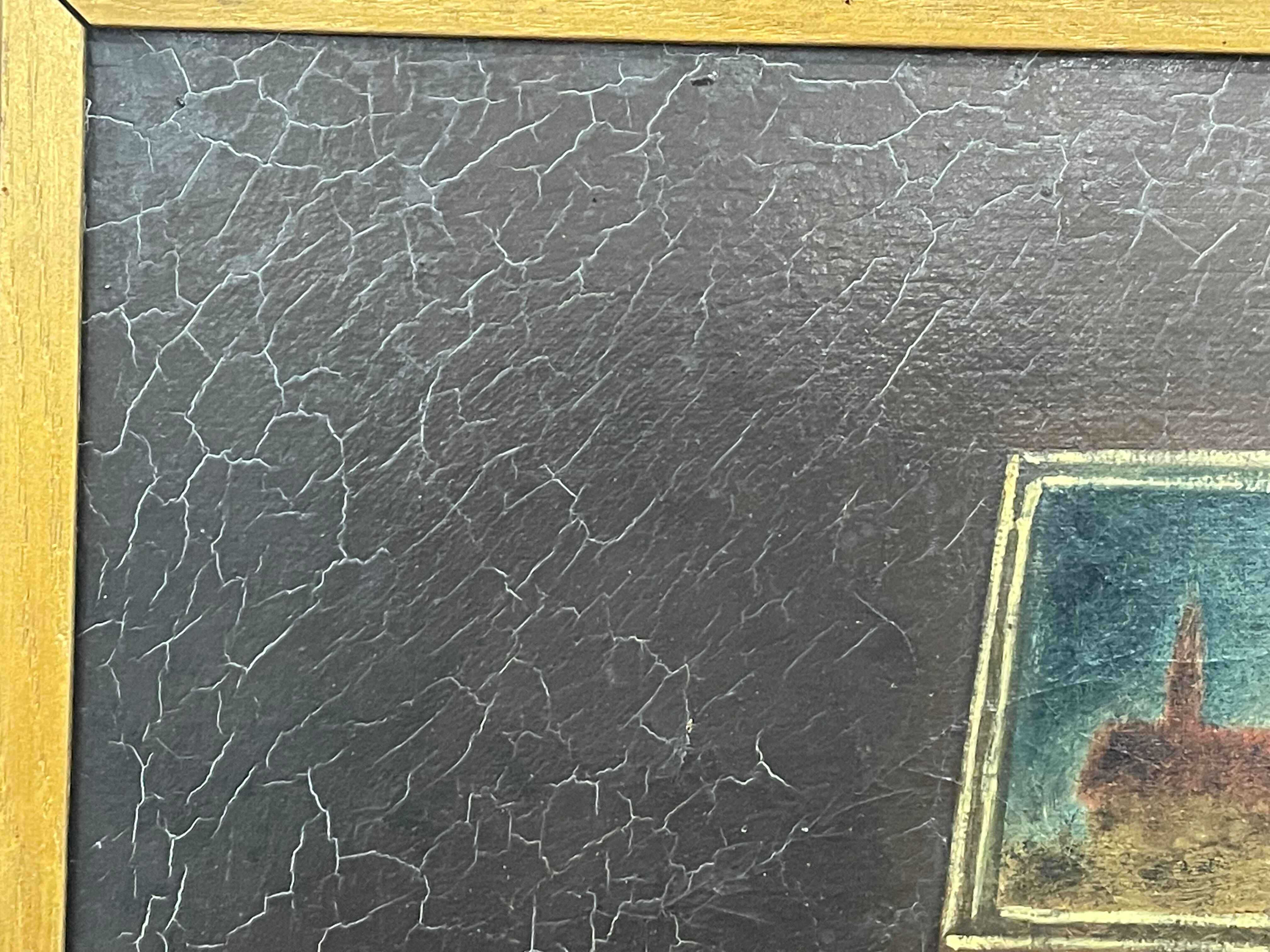 Framed painting oil on canvas still life by J Thomas 1921