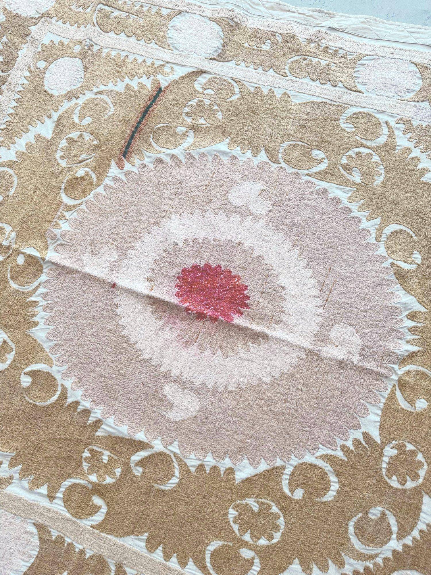 Vintage hand-embroidered tablecloth 132x146 cm