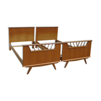 Pair of twin beds in oak 60/70