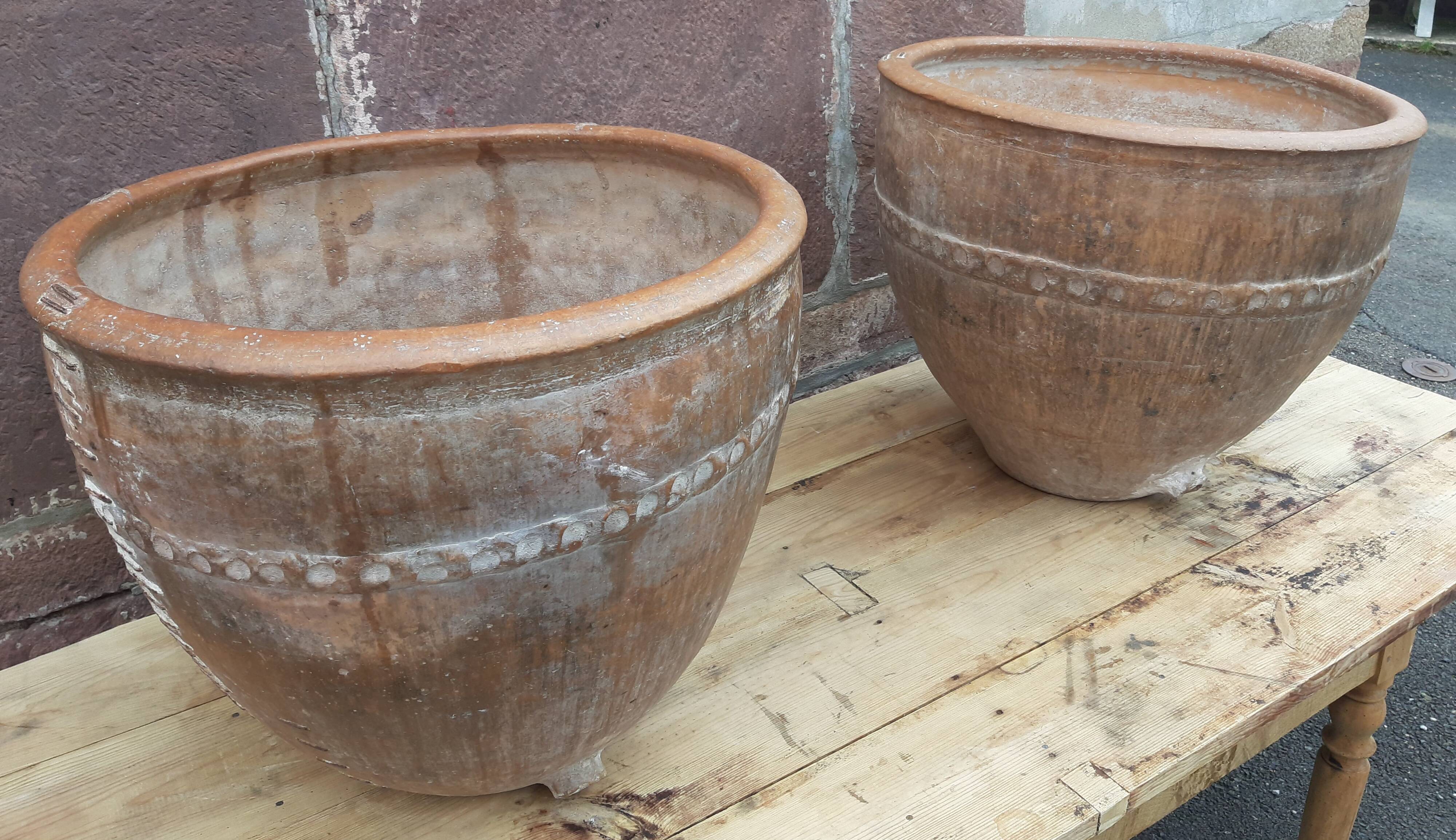 Paire de jarres ("cocios" ou "barreños"), Espagne, 18ème siècle.