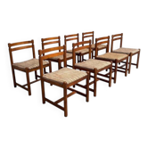 Ensemble de 8 chaises de salle à manger vintage Asko, Finlande années 1960.