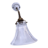 Brass porcelain glass wall light 1900