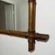 Turned wooden mirror imitating bamboo Vintage 50