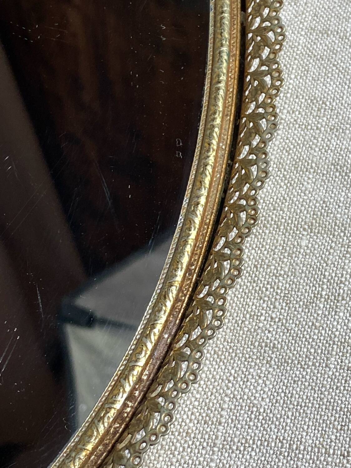 Brass mirror tray